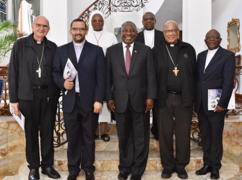 President Cyril Ramaphosa congratulates Catholic Archbishop Stephen Brislin on nomination for elevation to the rank of Cardinal